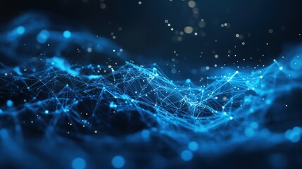 Abstract network connections on a dark blue background