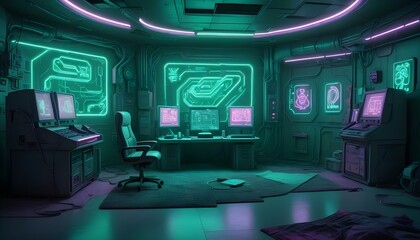 Obraz premium Photo interior modern design room 3d illustration;