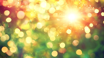 Abstract Bokeh Background with Bright Light and Colorful Blurred Circles