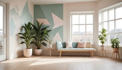 Fototapeta premium Photo interior modern design room 3d illustration;