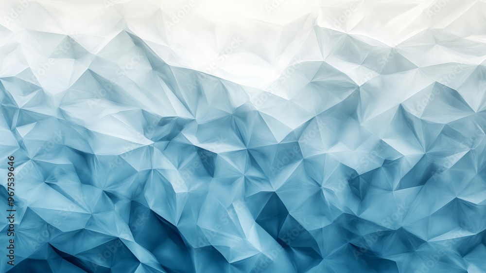 Poster abstract low poly geometric background with blue gradients