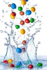 Colorful candies making a splash in fresh water