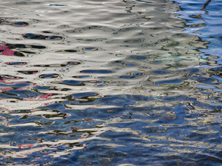 Abstract dark blue water reflex background. Reflection and abstract inspection elements in water....