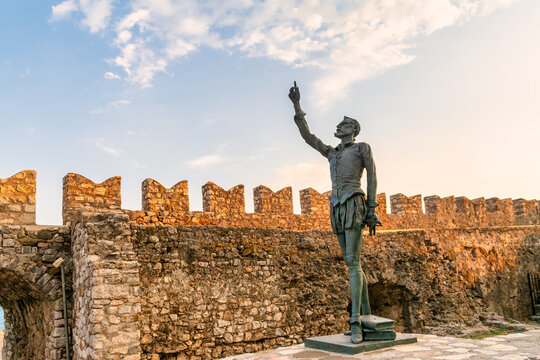 Cervantes statue in Nafpaktos in Greece.
