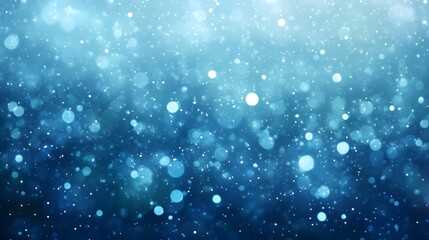 Abstract Blue Bokeh Background with Sparkling Lights and Shimmering Effect