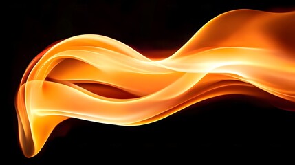 Obraz premium Abstract Orange Wave on Black Background