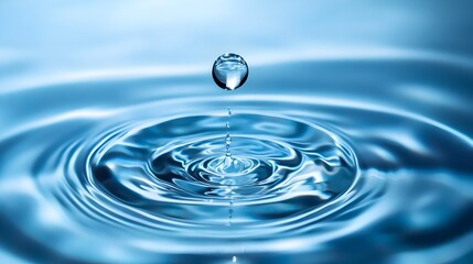 Serene Water Drop Splash Creates Mesmerizing Ripple Reflections