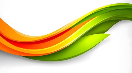 Abstract Green and Orange Wave Background