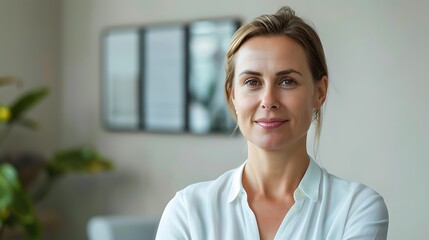 Business Women Isolated, Plain Office Background, Business Women, Portrait Shot