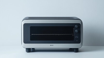 Obraz premium Stainless Steel Countertop Oven with Black Accents