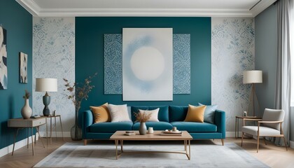 Photo interior modern design room 3d illustration;