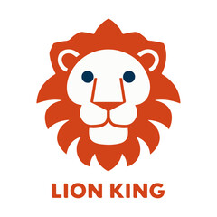 Lion Smile Head Face Orange Logo Design Modern Vector ai