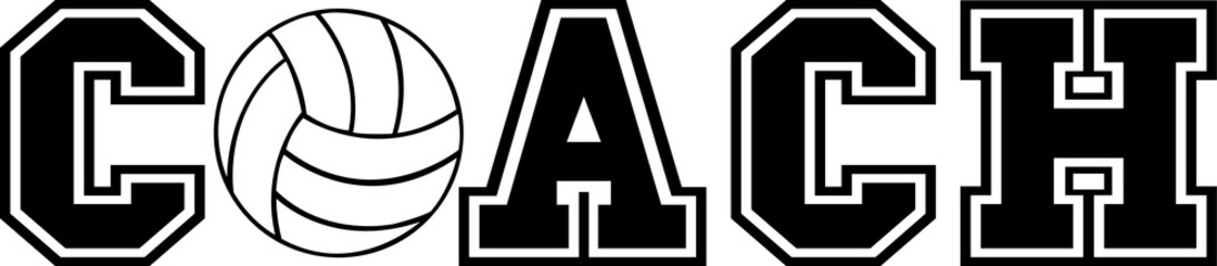 Coach typography clip art design on plain white transparent isolated background for card, shirt, hoodie, sweatshirt, apparel, card, tag, mug, icon, poster or badge