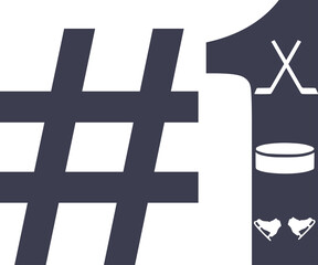 #1 sports clip art design on plain white transparent isolated background for card, shirt, hoodie, sweatshirt, apparel, card, tag, mug, icon, poster or badge