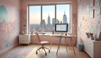 Photo interior modern design room 3d illustration;