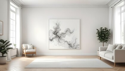 Fototapeta premium Photo interior modern design room 3d illustration;