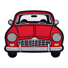 Car Embroidery Patch Badge Isolated on Transparent Background

