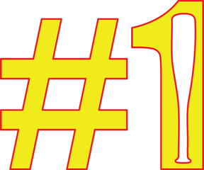 Obraz premium #1 sports clip art design on plain white transparent isolated background for card, shirt, hoodie, sweatshirt, apparel, card, tag, mug, icon, poster or badge