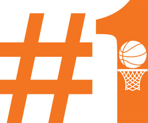 #1 sports clip art design on plain white transparent isolated background for card, shirt, hoodie, sweatshirt, apparel, card, tag, mug, icon, poster or badge