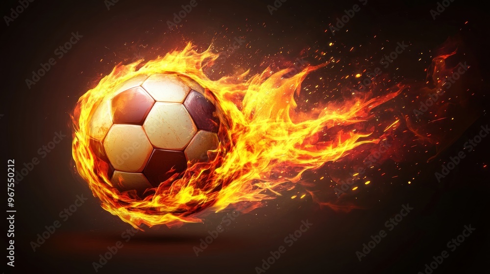 Wall mural Soccer Ball Engulfed in Flames