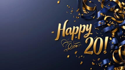 Two decade joy: text happy 20 years, celebrating twenty years of accomplishments and shared memories, the journey with pride and looking forward to future milestones with optimism and excitement