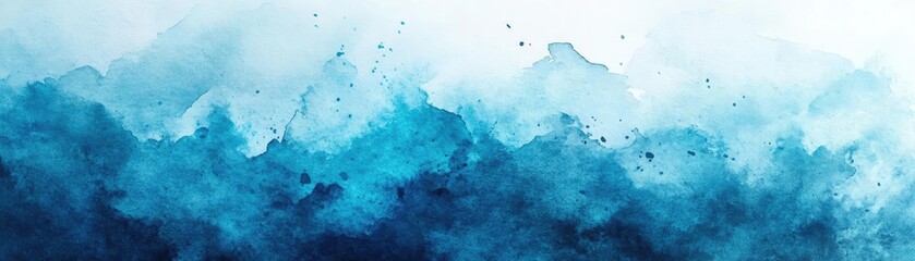 A serene abstract watercolor design in shades of blue, evoking tranquility and creativity, perfect for backgrounds or art projects.