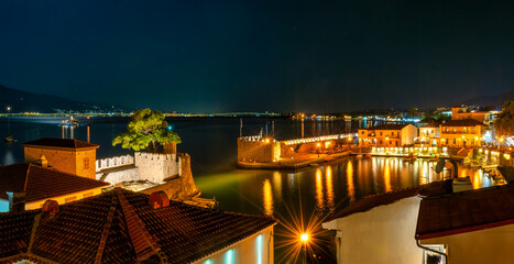 Nafpaktos famous touristic port from the top.
