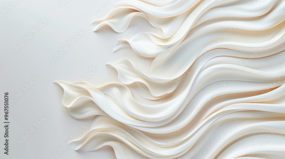 Poster soft, flowing waves and intricate swirls create a mesmerizing abstract pattern on a white background