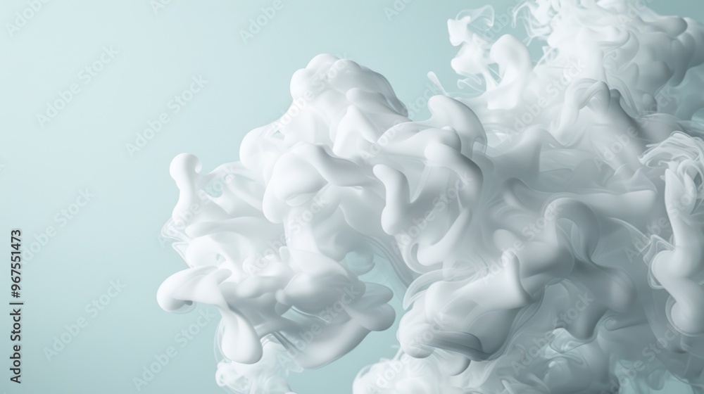 Poster soft clouds of fog and wisps of smoke blend together in a seamless blend, creating a soft and enchan