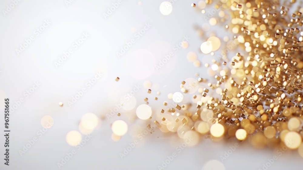 Poster glittering sparkles dancing across a clean white backdrop, adding a whimsical and festive touch to a