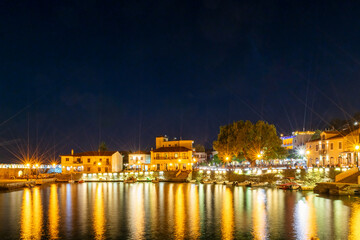 Nafpaktos night view in Greece. A famous touristic destination.

