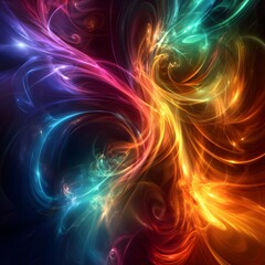 Obraz premium A beautiful abstract background with colorful swirling energy, light and shadow, fractal art, digital art, vector graphics