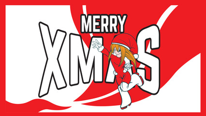 Obraz premium doodle pop art christmas background vector design