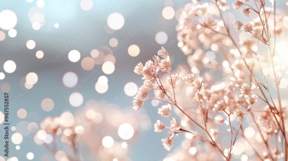 Poster subtle bokeh and blur effects converge in a harmonious blend on a clean white background, perfect fo