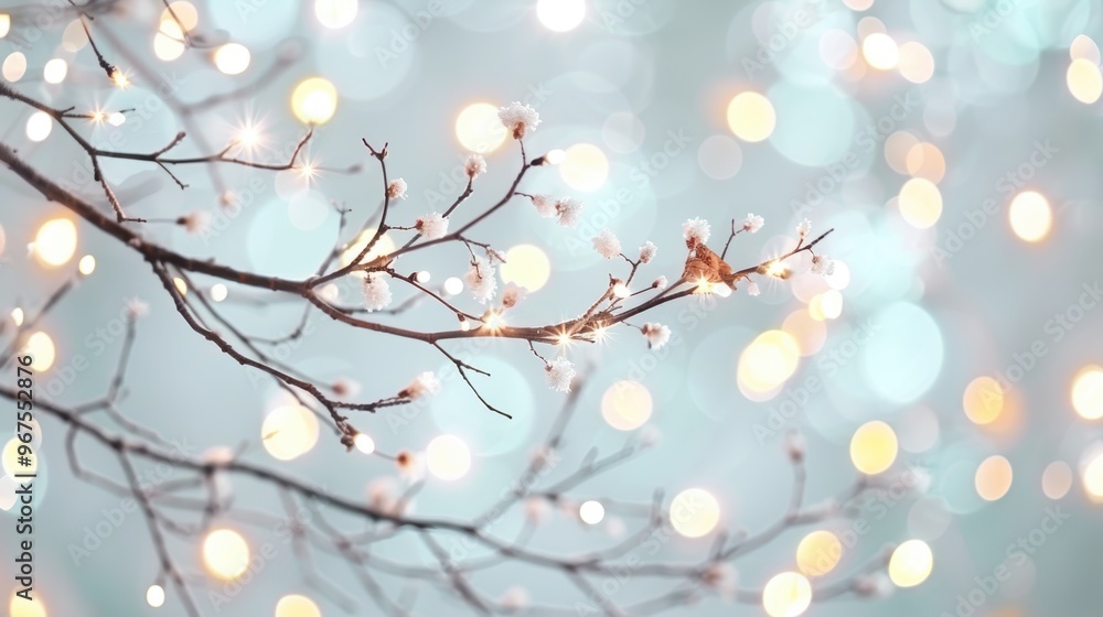 Poster elegant bokeh and blur effects mingle softly against a neutral white backdrop, creating a tranquil a