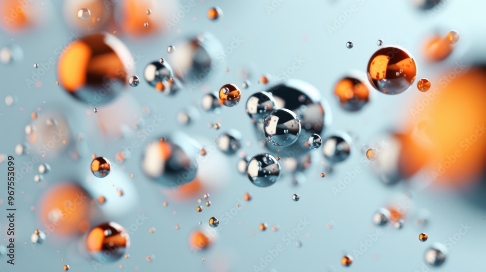Poster an abstract illustration of dynamic particle effects suspended against a clean white background, cap