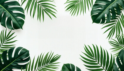 Tropical leaves frame 