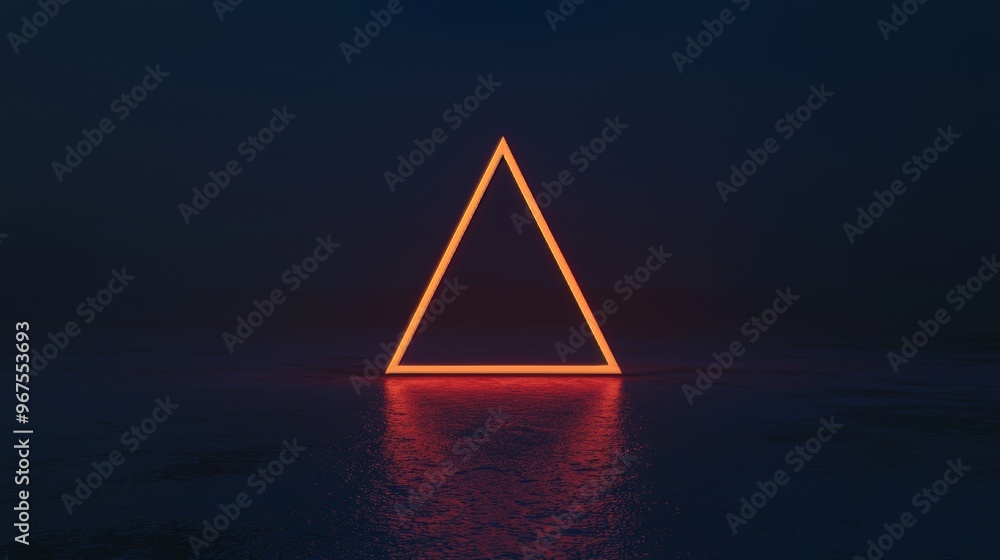 Leinwandbilder An abstract futuristic triangle corridor generated using a computer