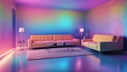 Photo interior modern design room 3d illustration;