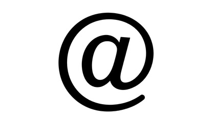 Obraz premium Email at @ symbol on a white background