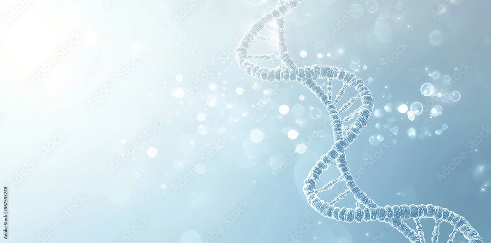 Poster biotechnology design concept featuring hexagonal textures in blue.