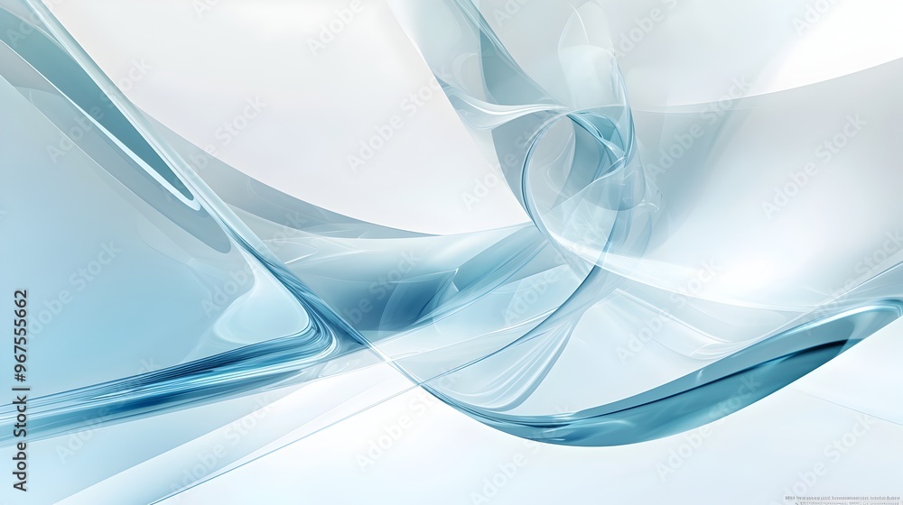 Aufkleber mesmerizing blue fluid swirls and curves in dynamic abstract motion