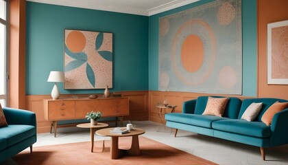 Photo interior modern design room 3d illustration;