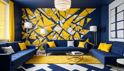 Photo interior modern design room 3d illustration;