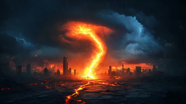 Fire And Lightning Tornado