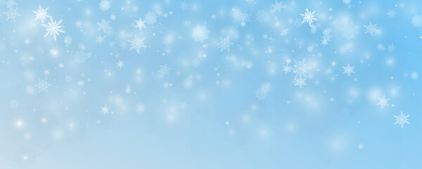 Winter background, snowflakes on a beautiful background, Christmas background for cards, snowfall. Snowy nature landscape, winter dust png.