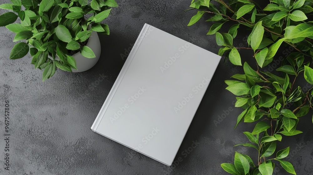 Poster blank notebook mockup with shadow on transparent background with place for your image, text, or corp