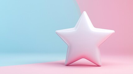 Obraz premium White Star on Pastel Background