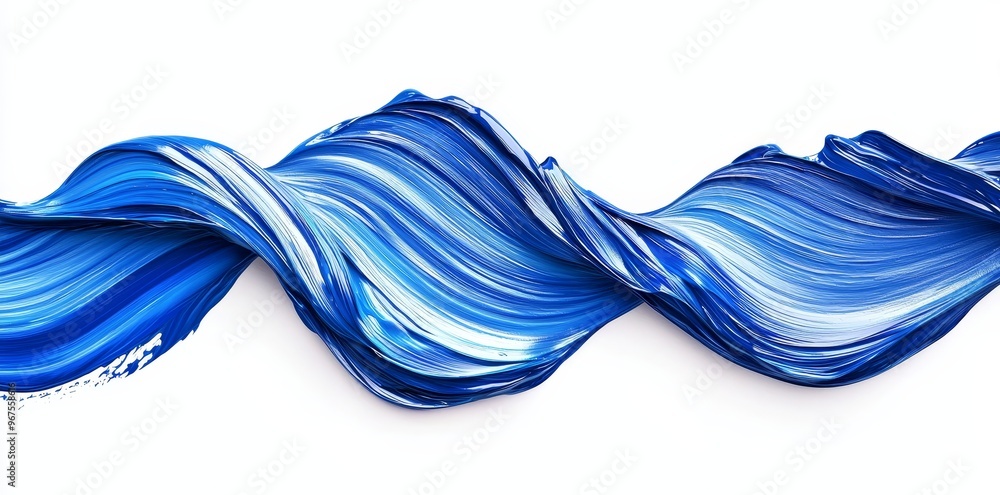 Poster blue brush strokes and splashes isolated on transparent png.