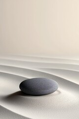 Zen meditation stone and sand, sheng fui Buddhism in an abstract harmony and balance concept. Spa relaxation concept for purity and concentration.